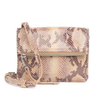 HOBO Glade Leather Crossbody Bag Sand Snake Embossed Purse NWT